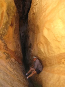 Bill in slot canyon in Cohab Canyon