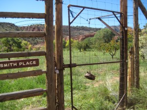 Ingenious gate to orchards uses pulley and stone