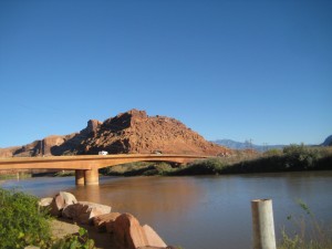 Crossing the Colorado River into Moab
