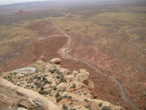 Looking down to the valley below from top of Moki Dugway