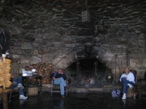 Hernit Lodge Stone Fireplace
