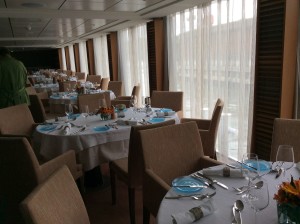 Our beautiful dining room aboard ship